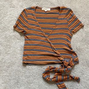 Striped wrap UO Top
